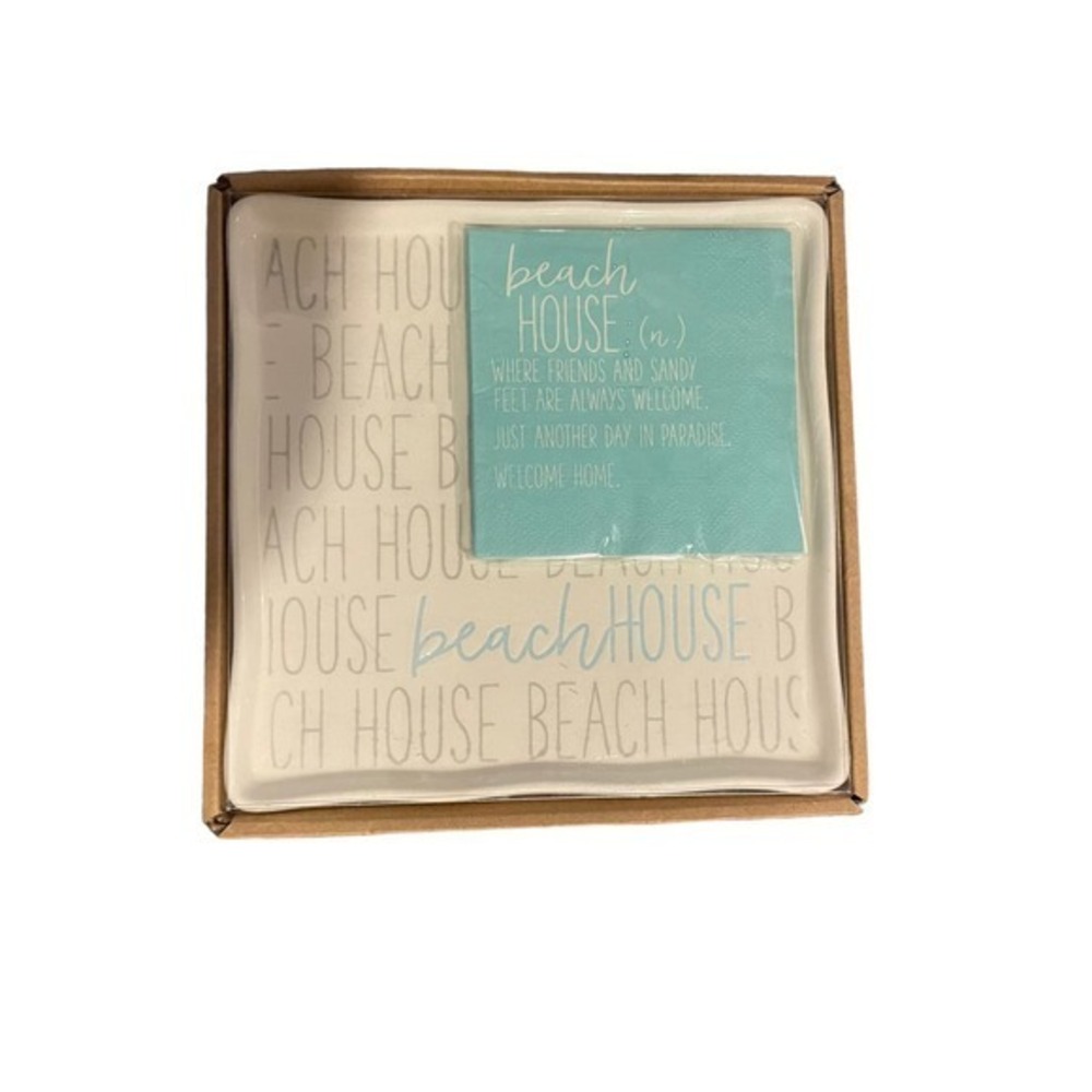 Beach House Boxed Plate & Napkin Set